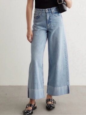 rag & bone andi high rise ankle wide leg with Raw Cuff